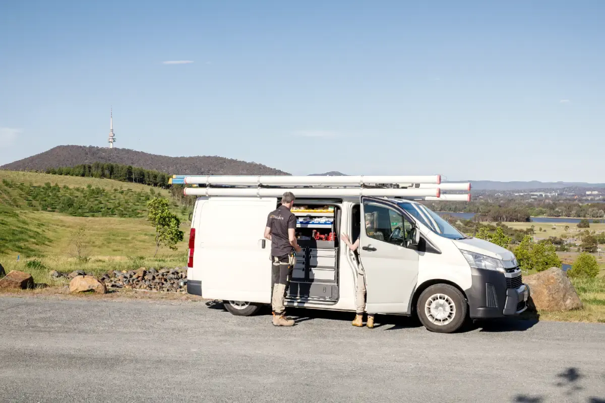 LED Solutions van below Black Mountain Tower, Canberra